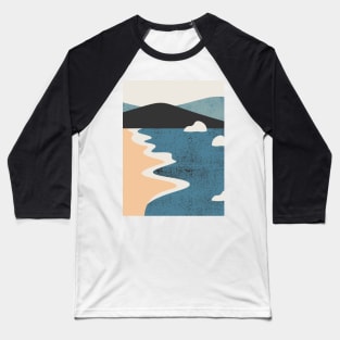 Minimalistic Art Of Beach And Mountains Baseball T-Shirt